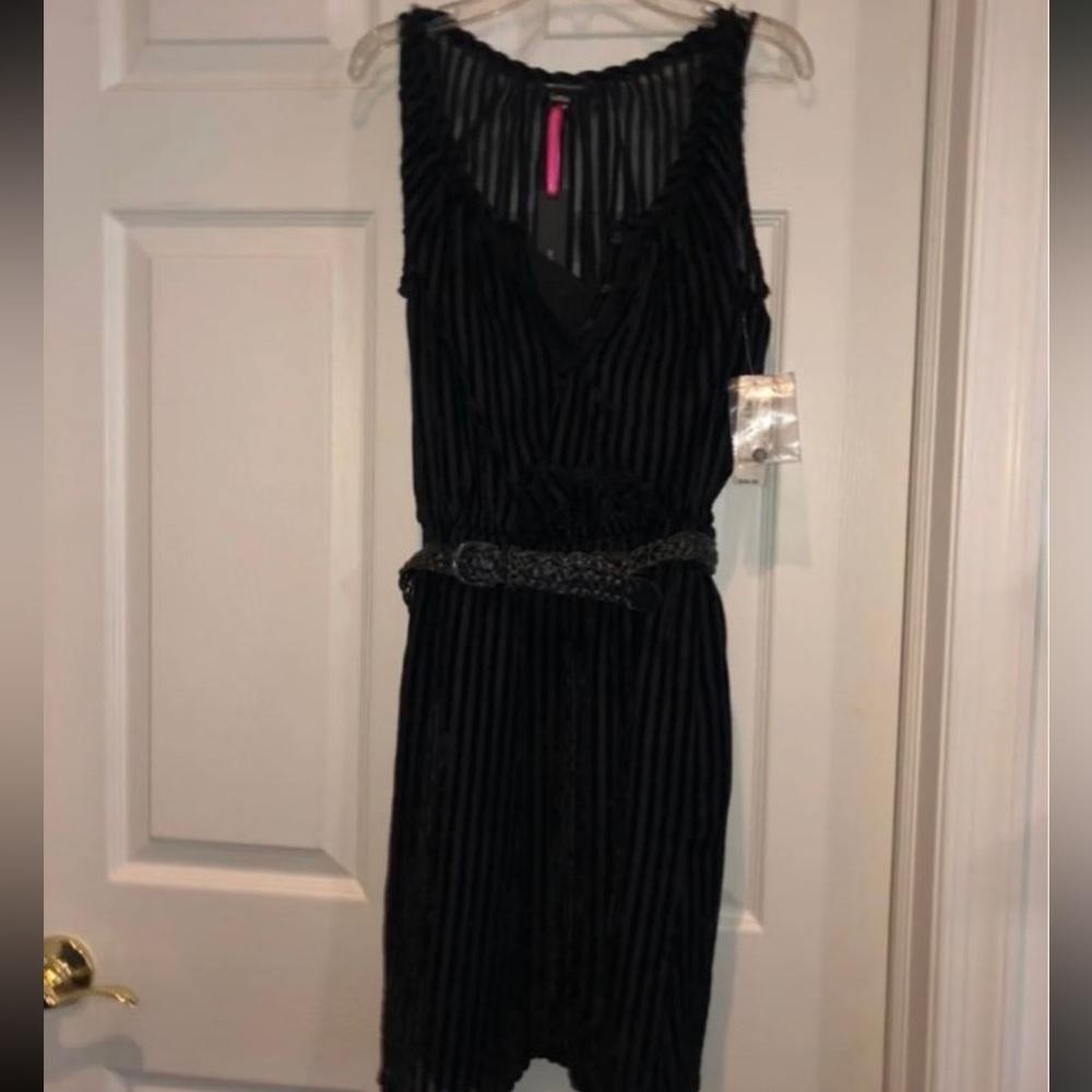 Black Striped Midi Dress